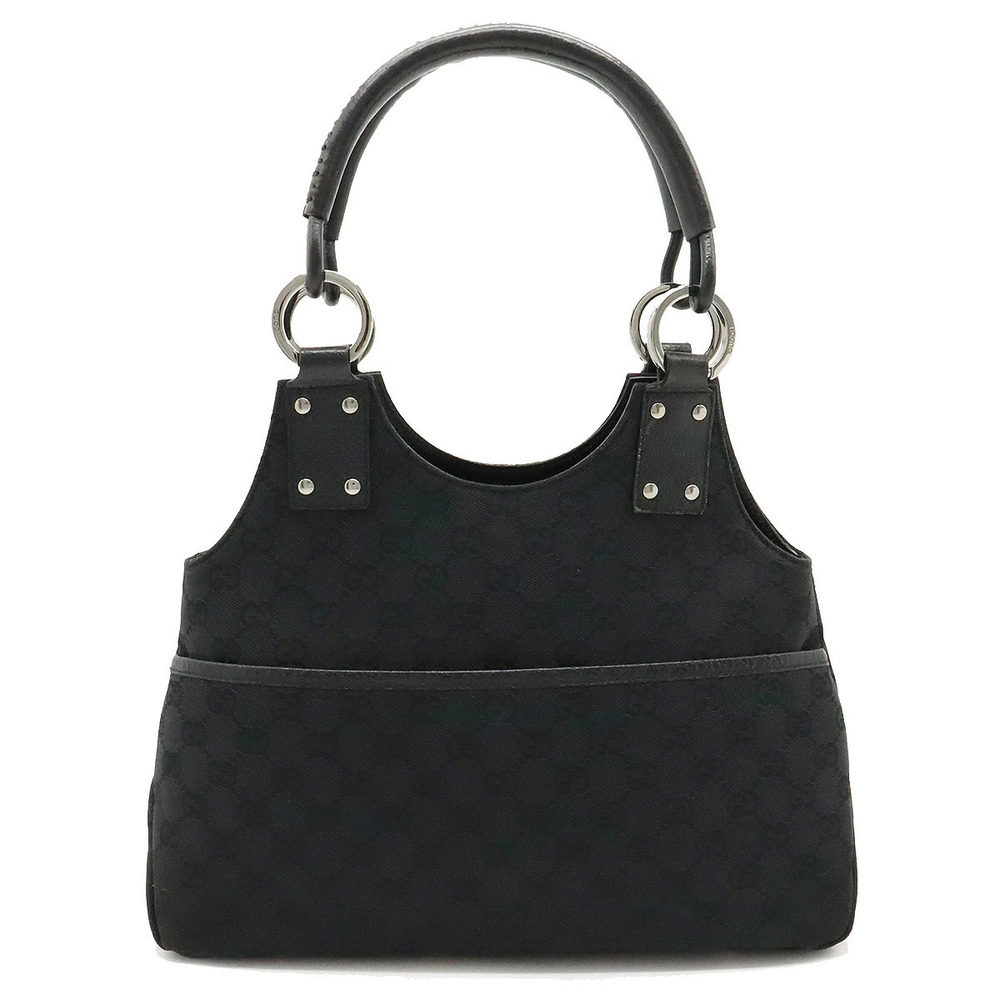 Gucci GG Canvas Shoulder Bag Shoulder Bag Hobo Strap Leather Black